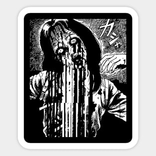 Dead Girl Artwork in Black and White Sticker